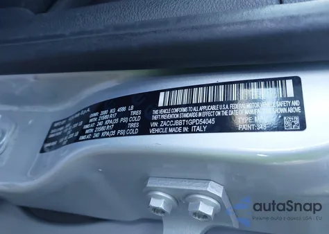 2016 Jeep Renegade Latitude z USA, uszkodzony, nr VIN ZACCJBBT1GPD54045